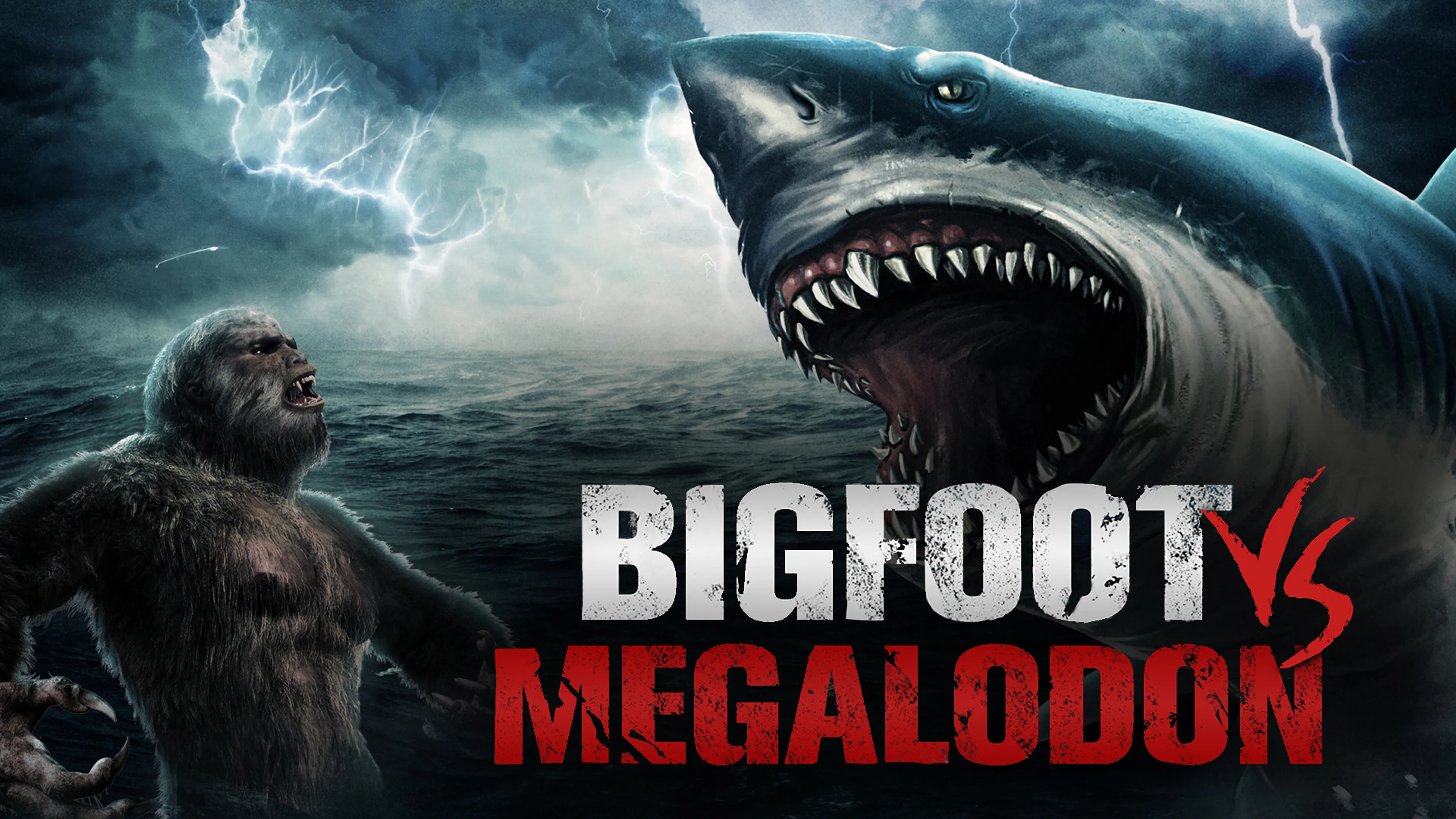 Bigfoot vs Megalodon poster